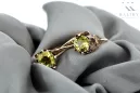 Vintage silver rose gold plated 925 yellow peridot earrings vec019rp Russian Soviet style