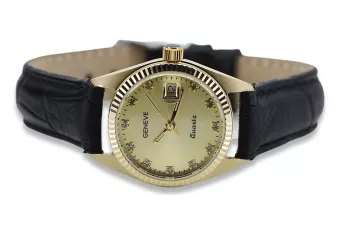 Gold men's watch Geneve ★ zlotychlopak.pl ★ Gold purity 585 333 Low Price!