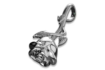 Bílý zlatý přívěsek 14k Rose přívěsek s diamantem Diamond CGCPC041W