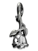 Bílý zlatý přívěsek 14k Rose přívěsek s diamantem Diamond CGCPC041W