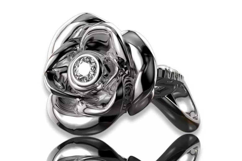 Biele zlato prívesok 14k ruže prívesok s diamantom diamant cgpc041w