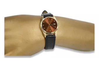 Gold men's watch Geneve ★ zlotychlopak.pl ★ Gold purity 585 333 Low Price!