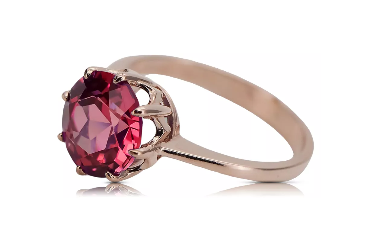 Anneau Rubis Or rose 14 carats vintage d'origine Vintage vrc157r Anneau Rubis Or rose 14 carats vintage d'origine Vintage vrc157r