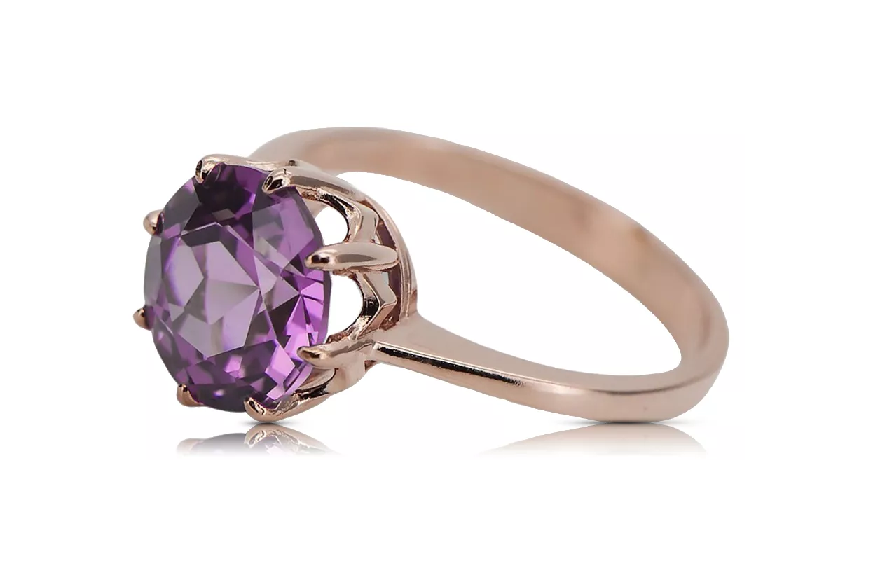 Original Vintage 14K Rose Gold Amethyst Ring Vintage vrc157r