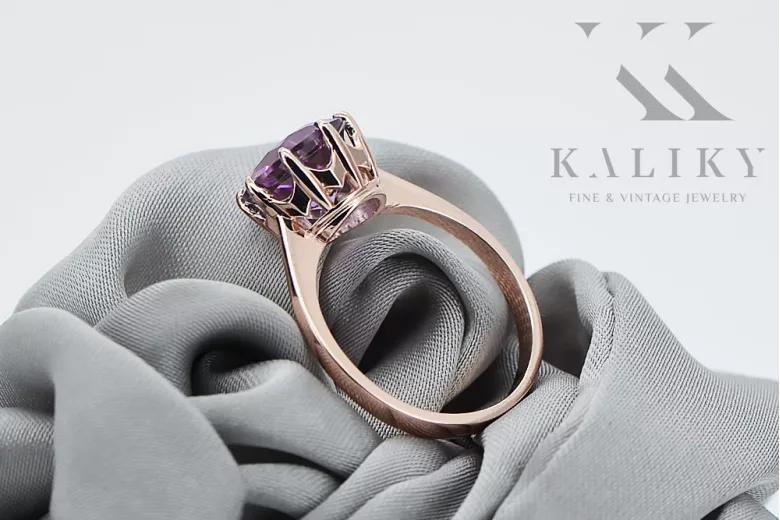 Original Vintage 14K Rose Gold Amethyst Ring Vintage vrc157r