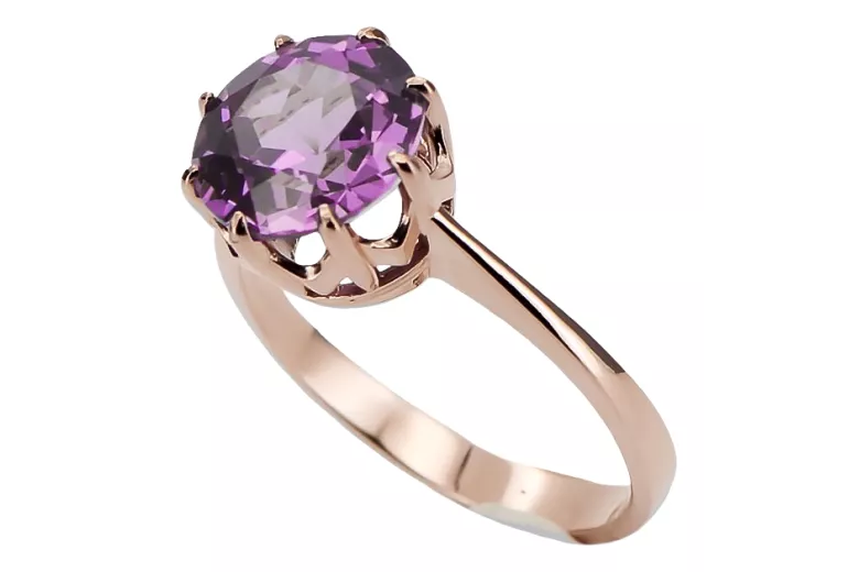 Original Vintage 14K Rose Gold Amethyst Ring Vintage vrc157r