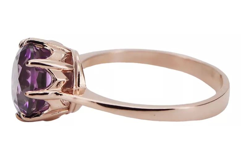 Originales Vintage-Roségold aus 14 Karat Amethyst Ring Vintage Stil vrc157r