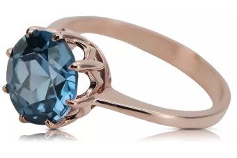 Originál Vintage 14K Produkt s ružovým zlatým Aquamarine Ring Vintage Unique VRC157R