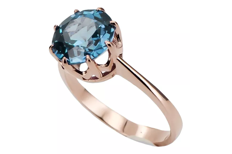 Ring Aquamarine Original Vintage 14K Rose Gold Vintage craft vrc157r