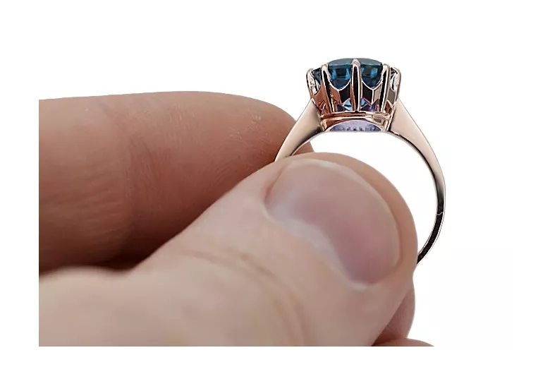 Ring Aquamarine Original Vintage 14K Rose Gold Vintage craft vrc157r
