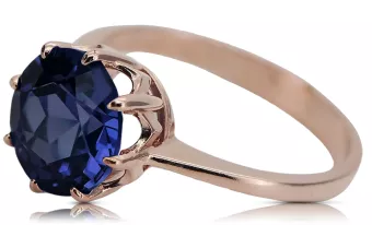 Estilo vintage Anillo Zafiro Oro rosa antiguo original de 14k vrc157r