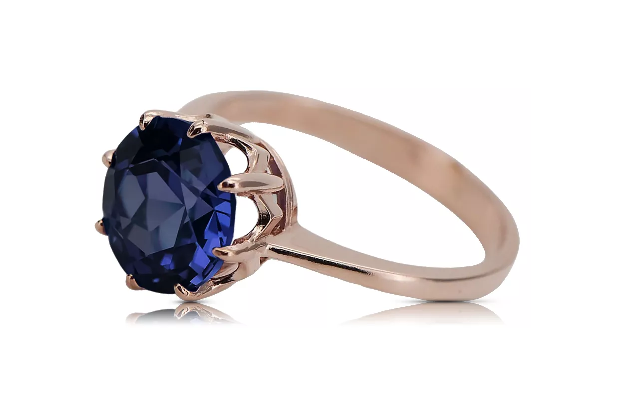 Original Vintage 14K Rose Gold Sapphire Ring Vintage vrc157r