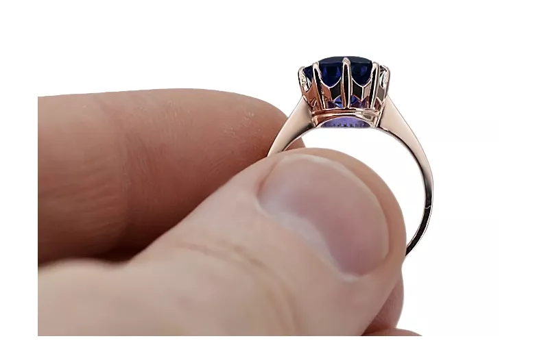 Original Vintage 14K Rose Gold Sapphire Ring Vintage vrc157r