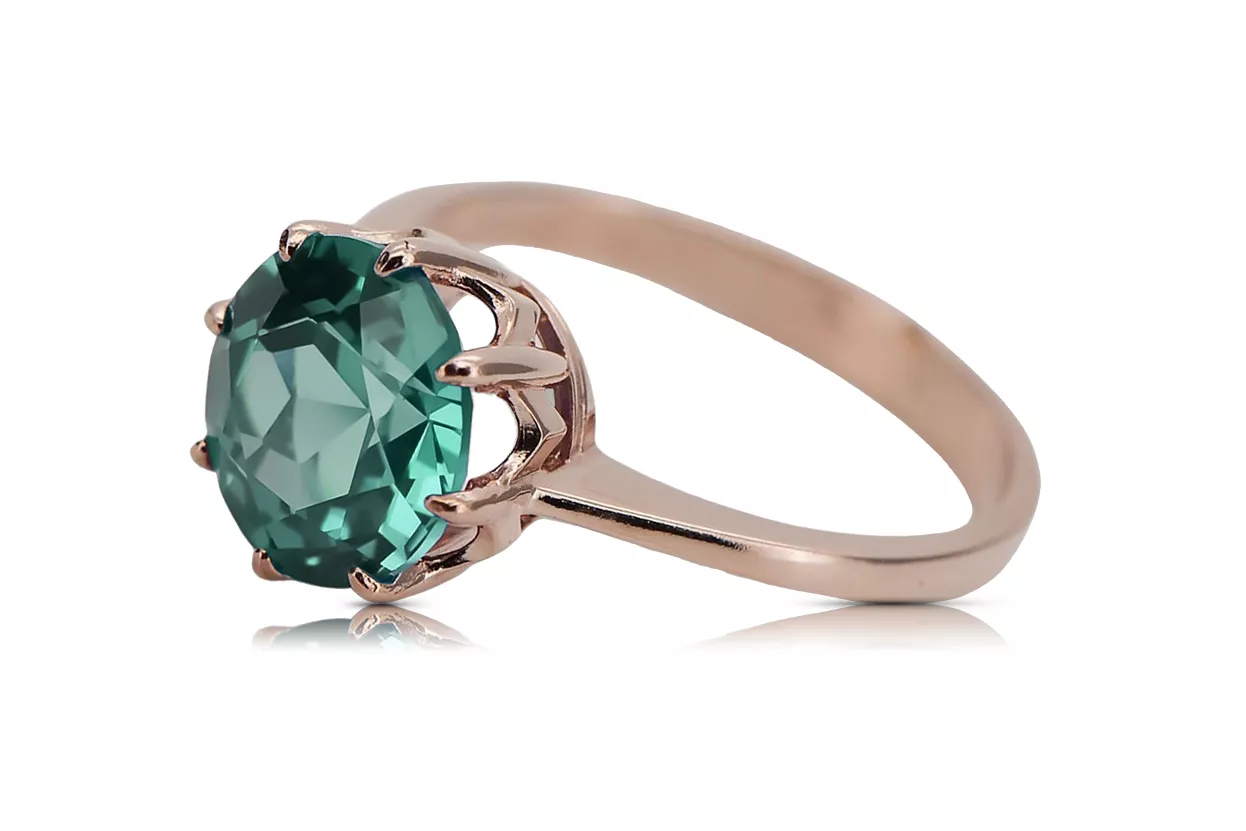 Vintage Jewlery Ring Emerald Original Vintage 14K Rose Gold vrc157r Vintage Jewlery Ring Emerald Original Vintage 14K Rose Gold vrc157r