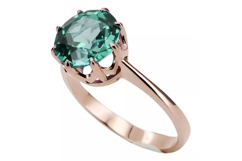Vintage Jewlery Ring Emerald Original Vintage 14K Rose Gold vrc157r
