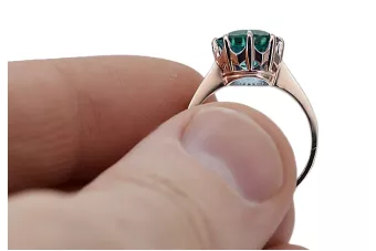 Klasikinis žiedas "Vintage Emerald" originalus 14k rožinio aukso vynas "vrc157r