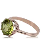 Anillo Peridoto amarillo Oro rosa antiguo original de 14k Joyería vintage vrc157r