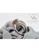 Ring Vintage craft Yellow Peridot Original Vintage 14K Rose Gold vrc157r