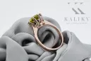 Anillo Peridoto amarillo Oro rosa antiguo original de 14k Joyería vintage vrc157r