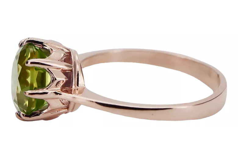 Ring Vintage craft Yellow Peridot Original Vintage 14K Rose Gold vrc157r