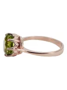 Anillo Peridoto amarillo Oro rosa antiguo original de 14k Joyería vintage vrc157r