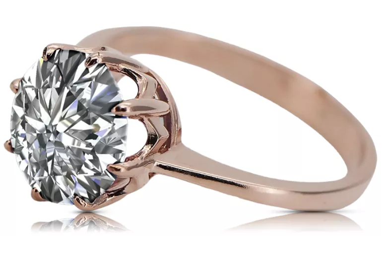 Inel Zircon Original vintage din aur roz de 14k Vintage Craft  vrc157r
