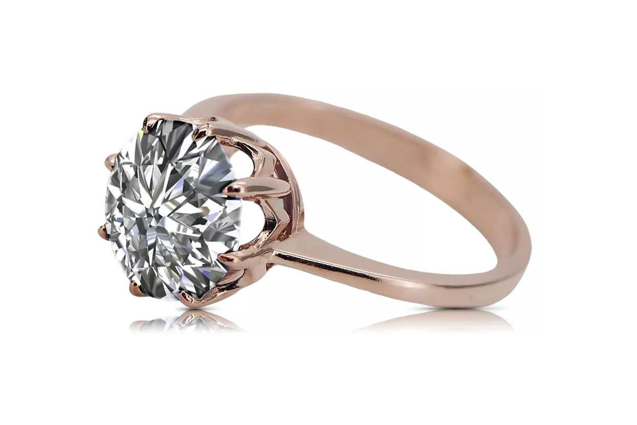 Vintage Jewlery Ring Zircon Original Vintage 14K Rose Gold vrc157r Vintage Jewlery Ring Zircon Original Vintage 14K Rose Gold vrc157r