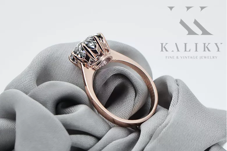 Vintage Jewlery Ring Zircon Original Vintage 14K Rose Gold vrc157r