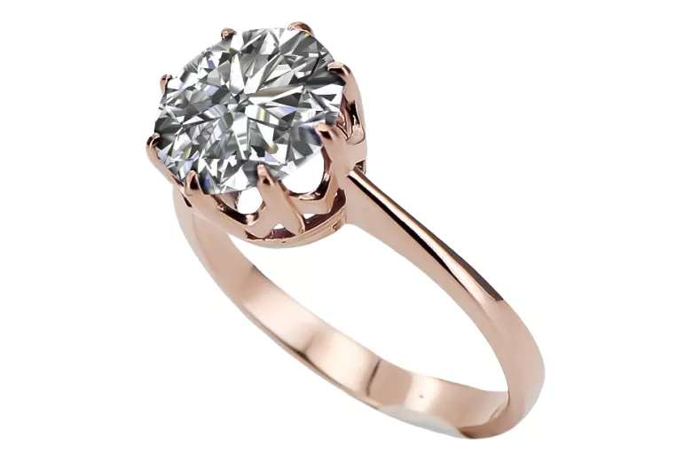 Vintage Jewlery Ring Zircon Original Vintage 14K Rose Gold vrc157r