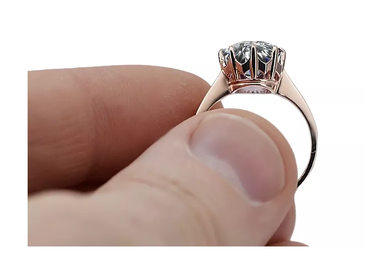 Vintage Jewlery Ring Zircon Original Vintage 14K Rose Gold vrc157r