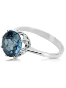 Ring Aquamarine Sterling silver 925 Vintage style vrc157s