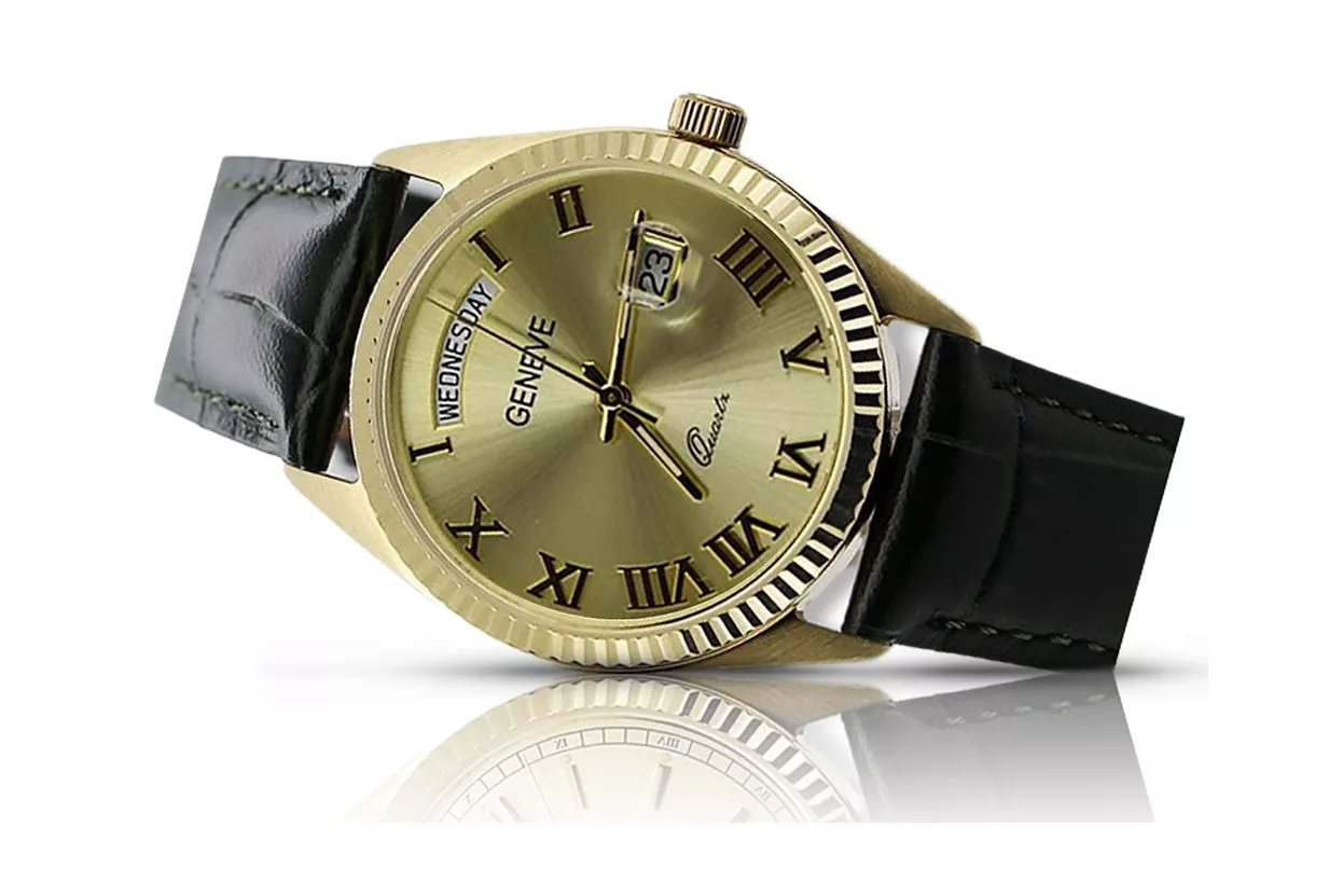 Gold Men's Watch Geneve ★ Zlotychlopak.pl ★ Gold Reinheit 585 333 niedriger Preis!