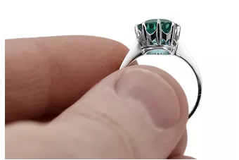 Стерлингово сребро 925 Смарагд Пръстен Винтидж крафт vrc157s