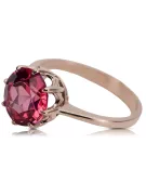 Vintage craft Ring Ruby Sterling silver rose gold plated vrc157rp