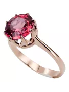 Vintage craft Ring Ruby Sterling silver rose gold plated vrc157rp