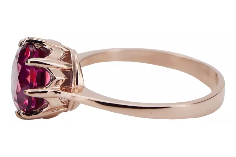 Anillo Joyería vintage Rubí Plata de ley chapada en oro rosa vrc157rp