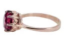 Anillo Joyería vintage Rubí Plata de ley chapada en oro rosa vrc157rp