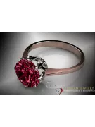 Vintage craft Ring Ruby Sterling silver rose gold plated vrc157rp