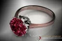 Vintage craft Ring Ruby Sterling silver rose gold plated vrc157rp