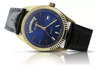 Auksinis vyriškas moteriškas unisex laikrodis 14k 585 Geneve mw013ydbl