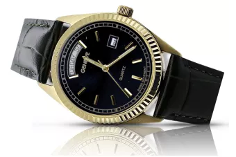 Gold men's watch Geneve ★ zlotychlopak.pl ★ Gold purity 585 333 Low Price!