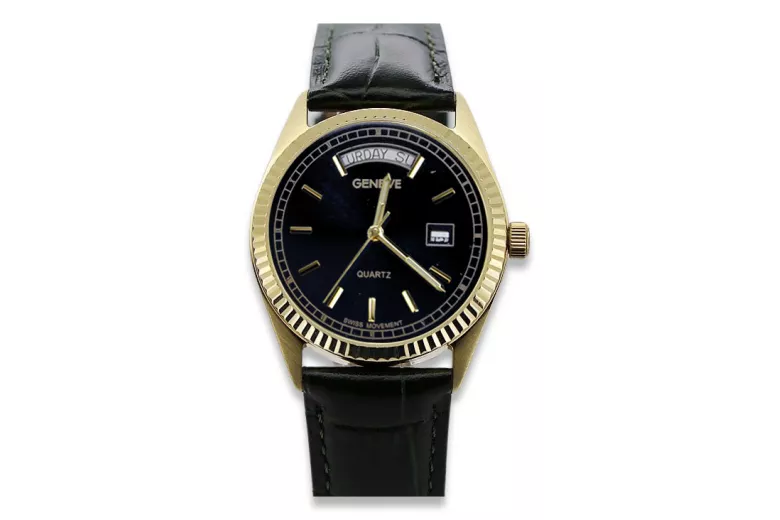 Gold Men's Watch Geneve ★ Zlotychlopak.pl ★ Gold Reinheit 585 333 niedriger Preis!