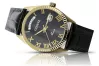 Złoty zegarek męski damski 14k 585 Geneve mw013yd2bc z czarną tarczą