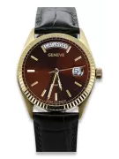 Gold men's watch Geneve ★ zlotychlopak.pl ★ Gold purity 585 333 Low Price!