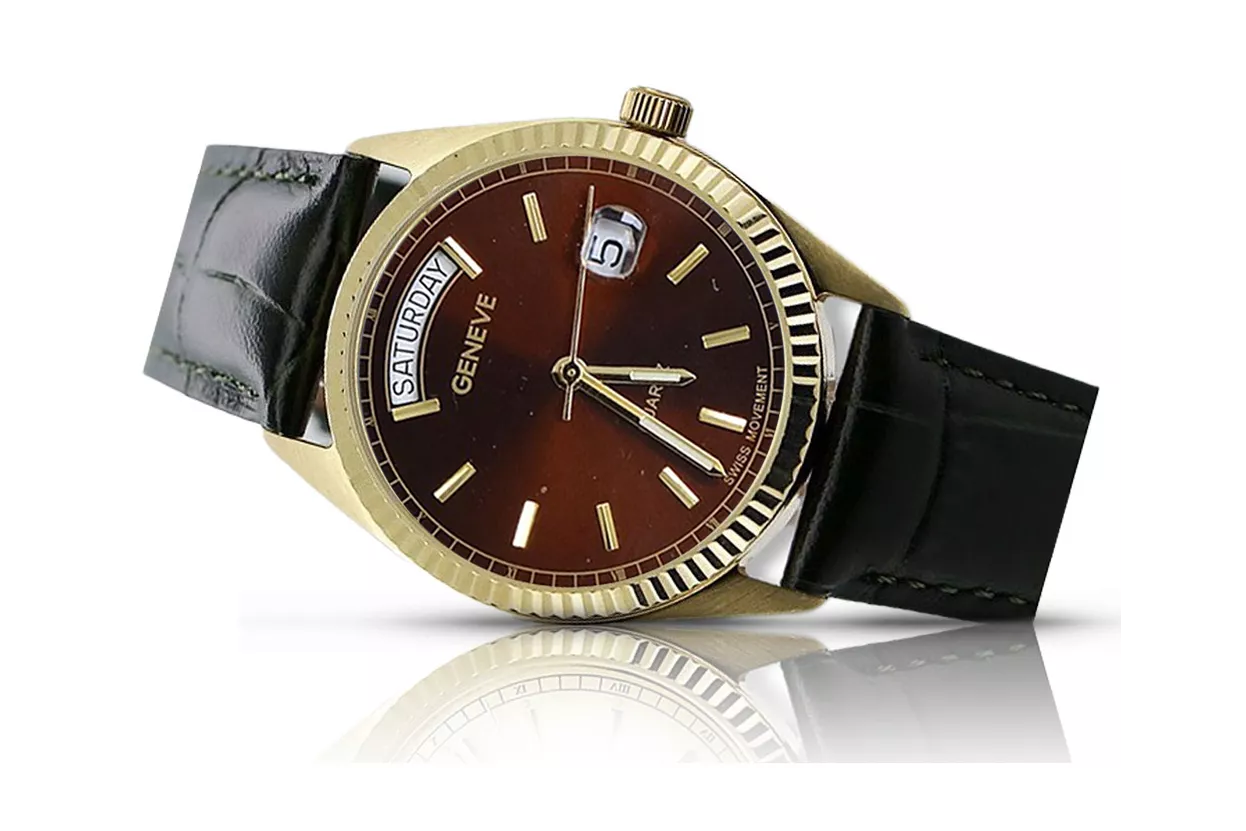 Gold Men's Watch Geneve ★ Zlotychlopak.pl ★ Gold Reinheit 585 333 niedriger Preis!