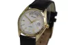 Yellow 14k gold men's women's Geneve white dial watch mw013ydw