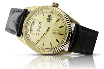 Мужские женские часы Geneve из желтого золота 14 карат mw013ydy