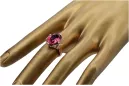 Anneau Rubis Or rose 14 carats vintage d'origine Artisanat vintage vrc369r