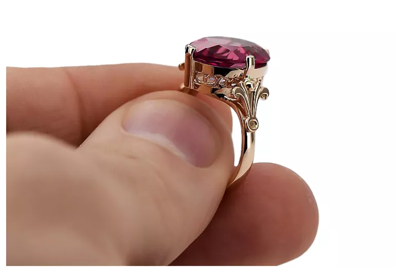 Originales Vintage-Roségold aus 14 Karat Rubinrot Ring Vintage vrc369r