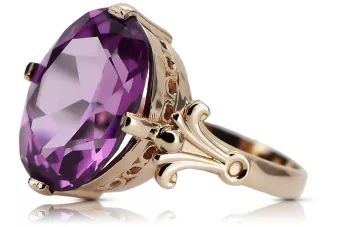 Ring Vintage Stil Amethyst Originales Vintage-Roségold aus 14 Karat vrc369r